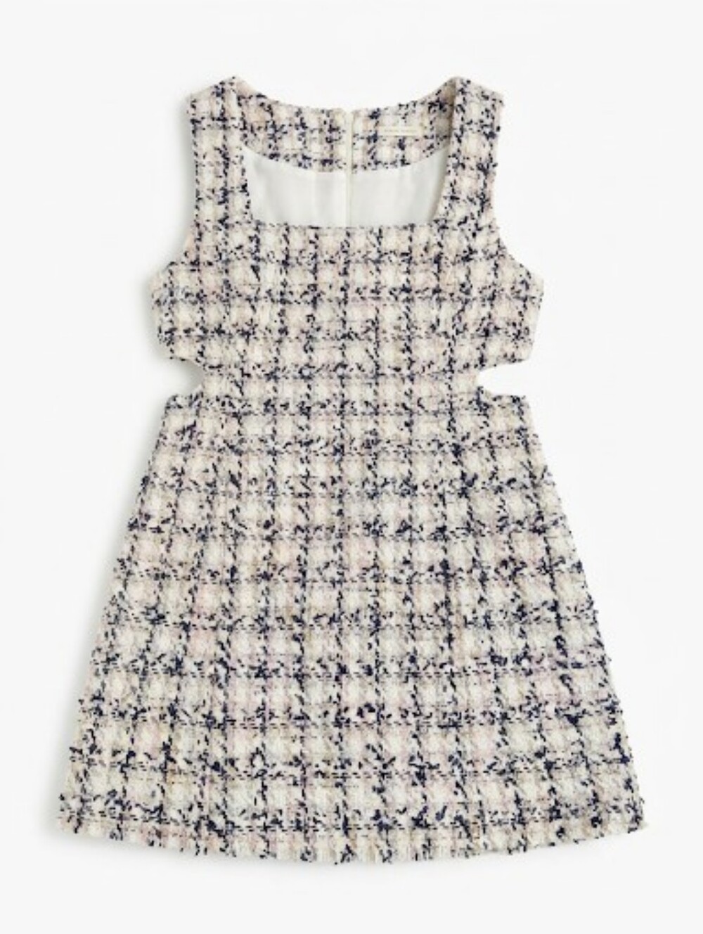 Elegant Black & White Tweed Mini Dress